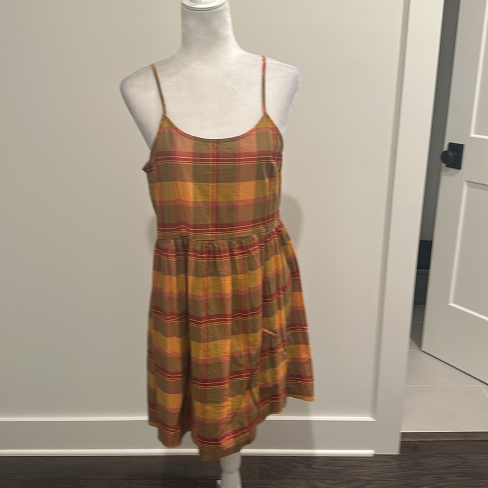 Madewell Plaid Babydoll Dress Sz M - Picture 5 of 11
